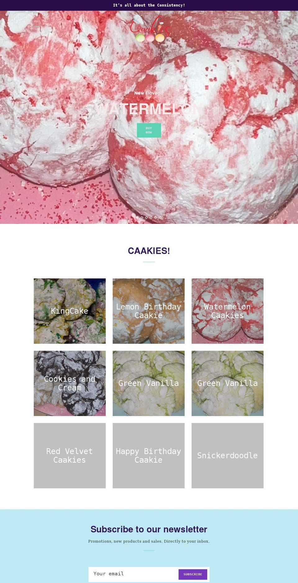ordercaakies.com shopify website screenshot