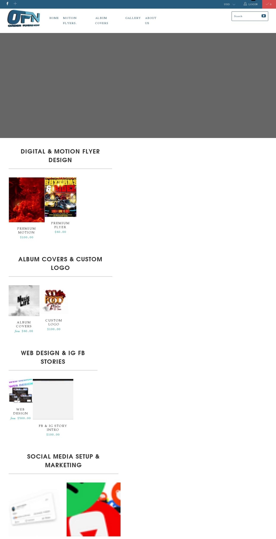 orderflyersnow.com — Shopify storefront screenshot