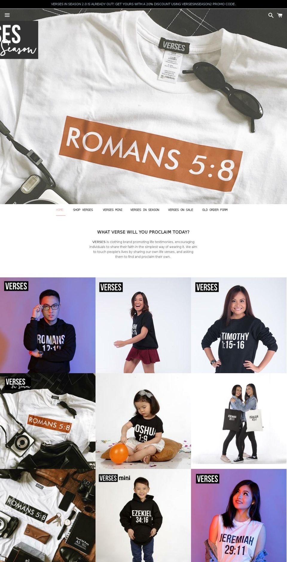 orderverses.com — Shopify storefront screenshot