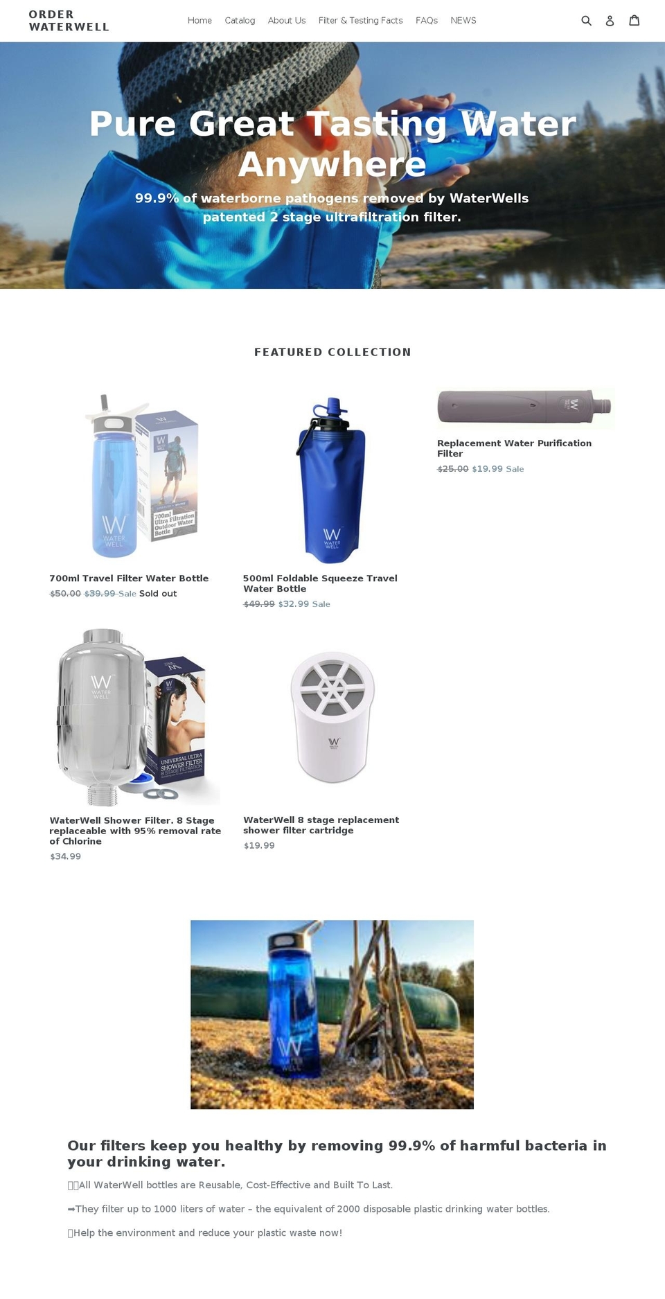 orderwaterwell.com shopify website screenshot