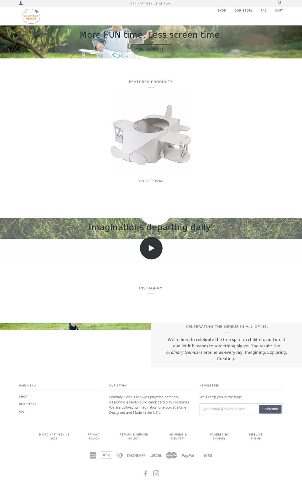 ordinary-genius.com — Shopify store on .com
