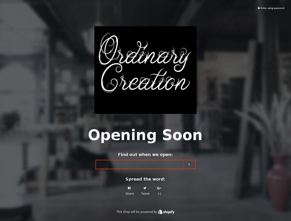 ordinarycreation.com shopify website screenshot