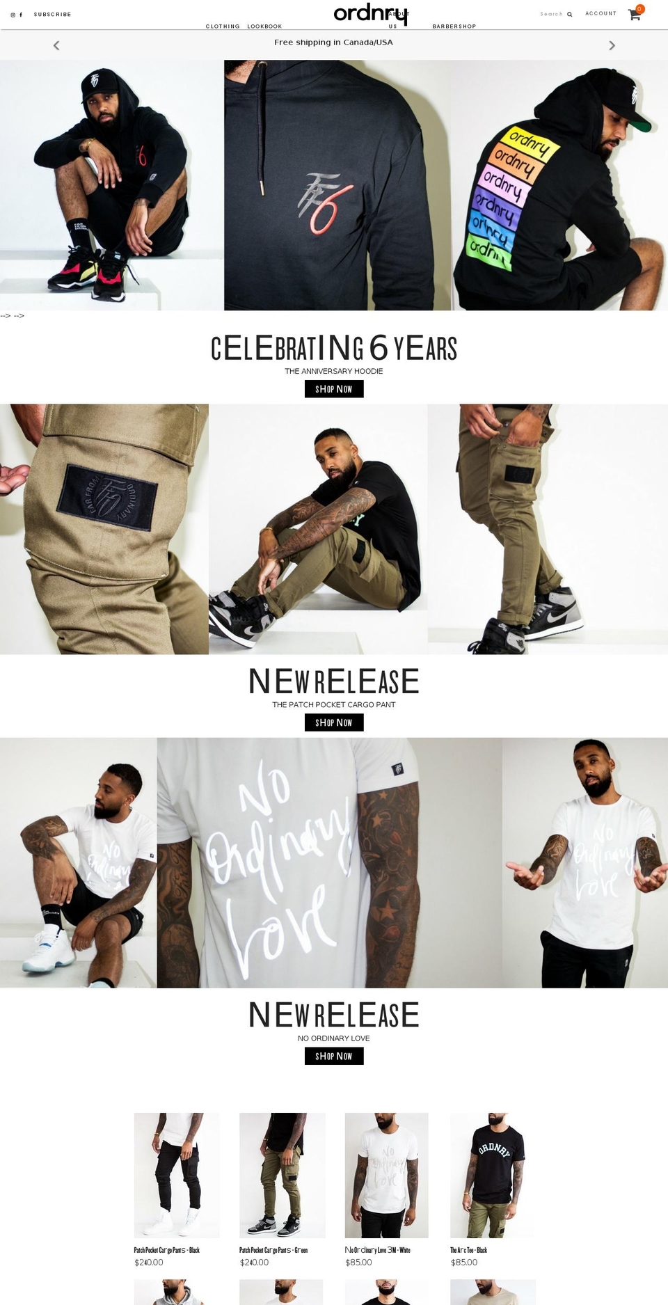 ordnry.com — Shopify storefront screenshot