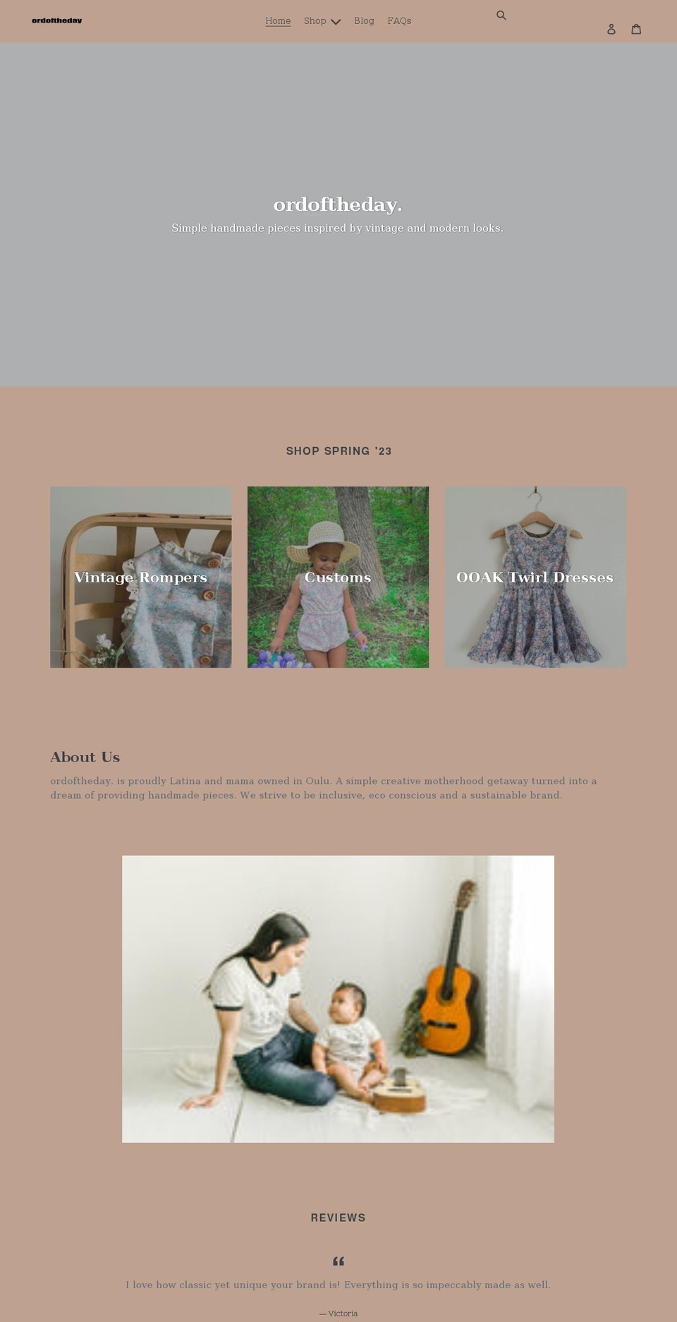 ordoftheday.com shopify website screenshot