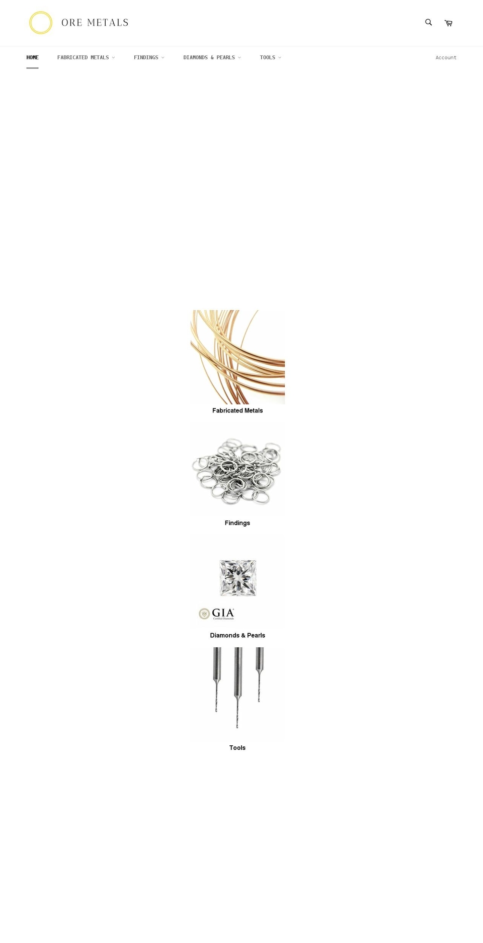 ore-metals.com shopify website screenshot