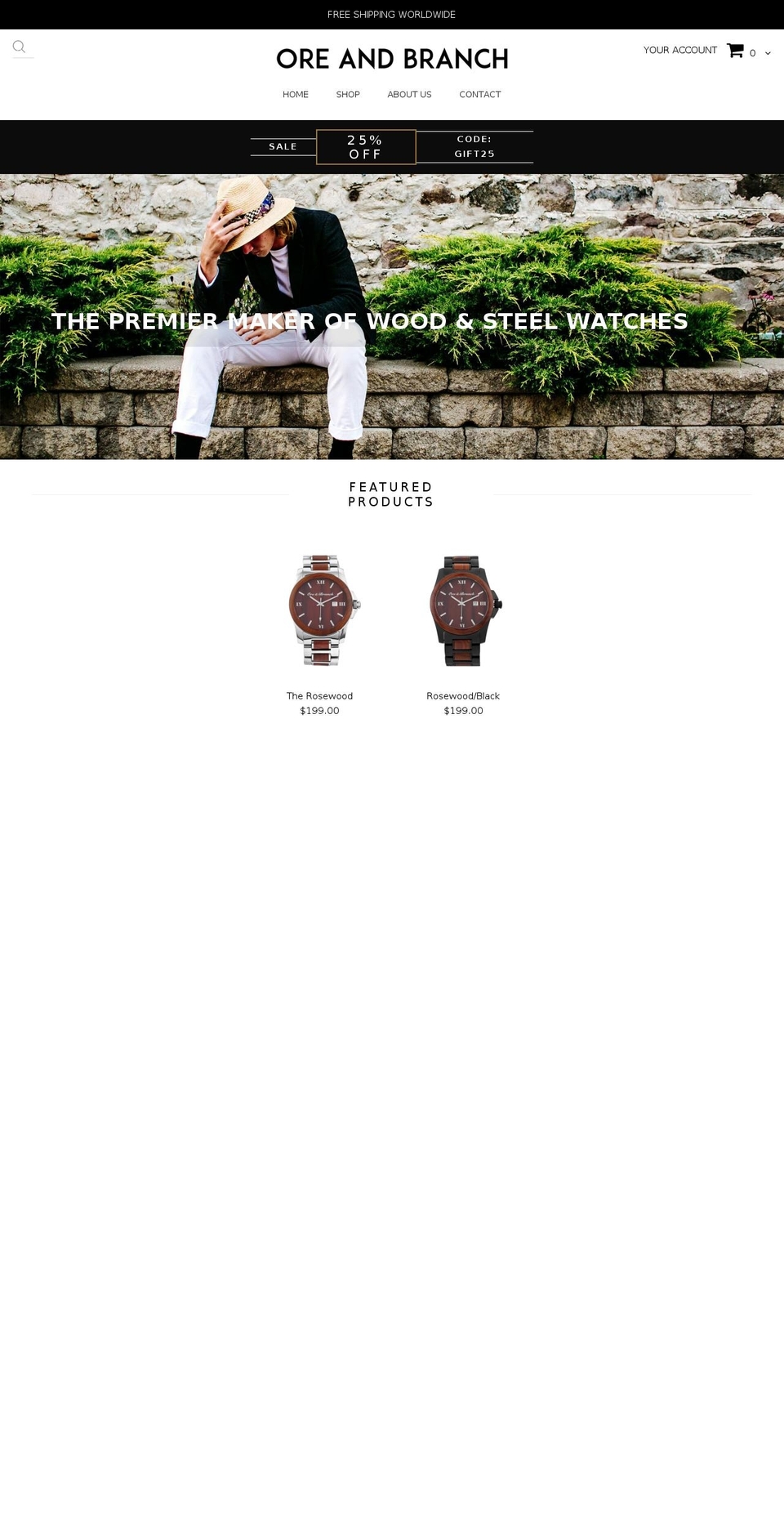 oreandbranch.com — Shopify storefront screenshot