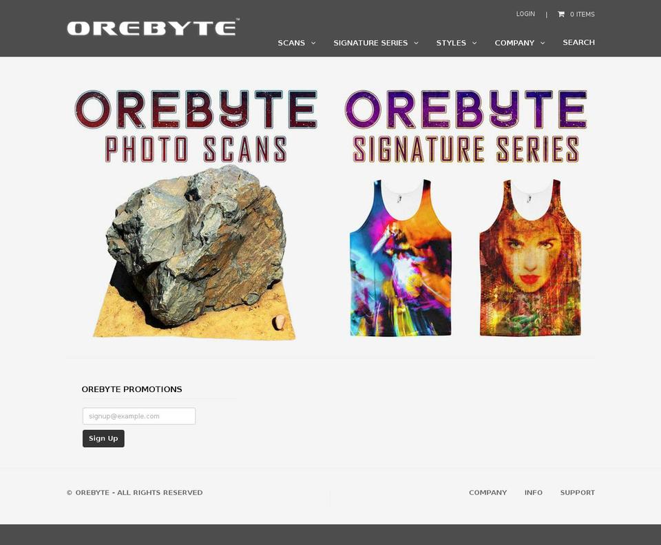 orebyte.com shopify website screenshot