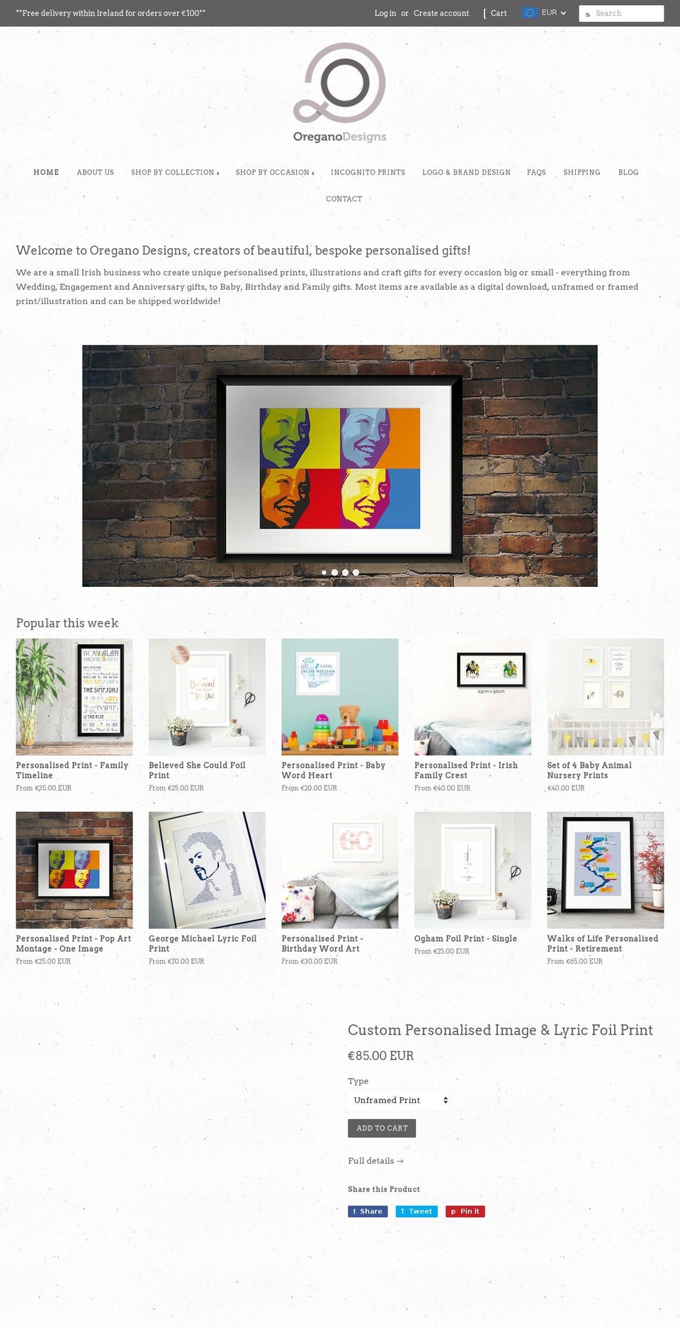 oreganodesigns.net shopify website screenshot