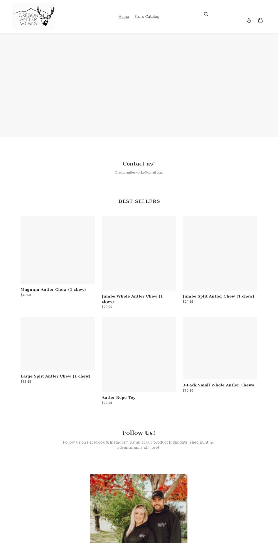 oregonantlerworks.com shopify website screenshot