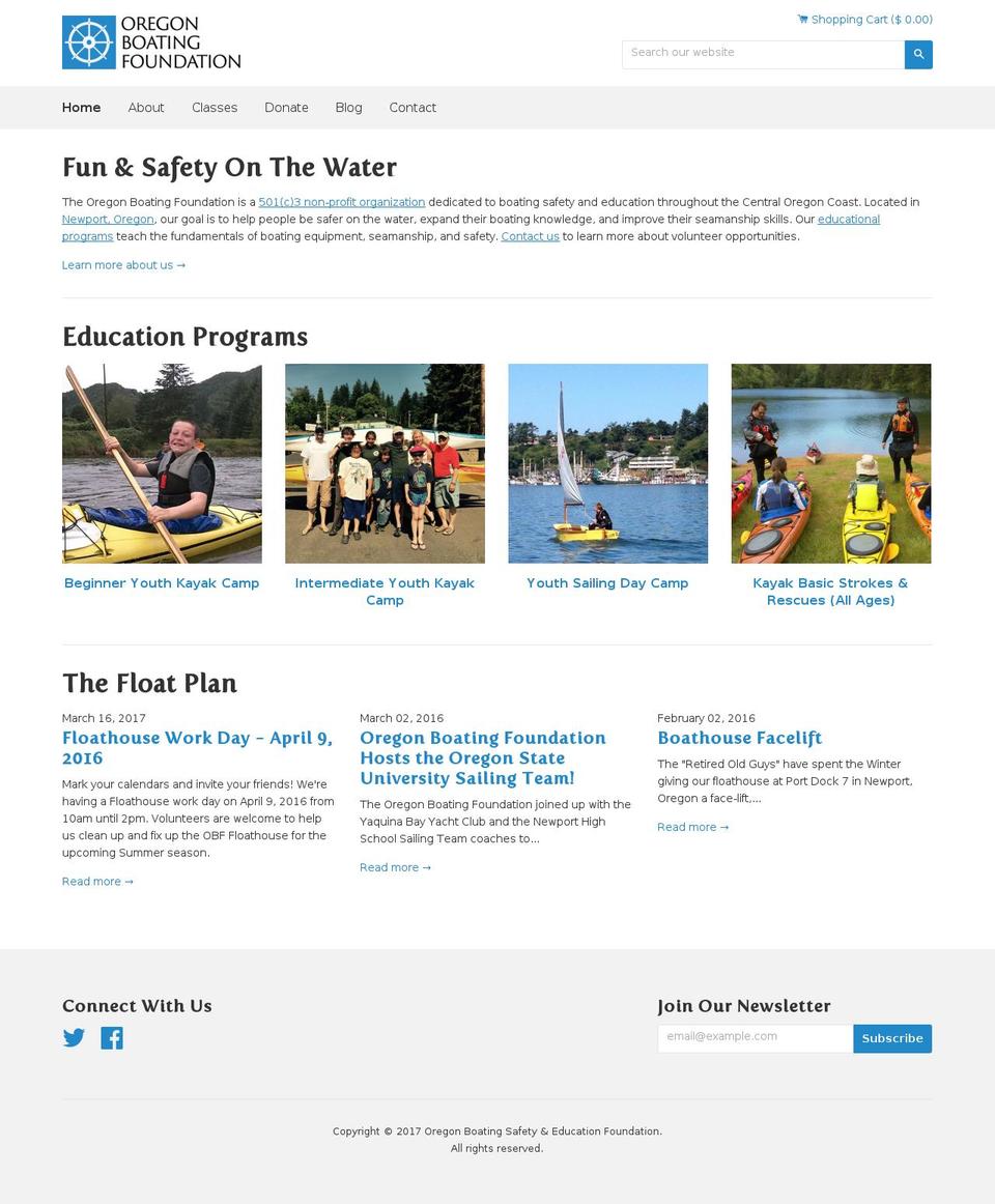 oregonboatingfoundation.com shopify website screenshot