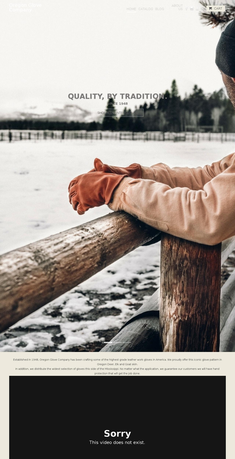 oregonglove.com shopify website screenshot