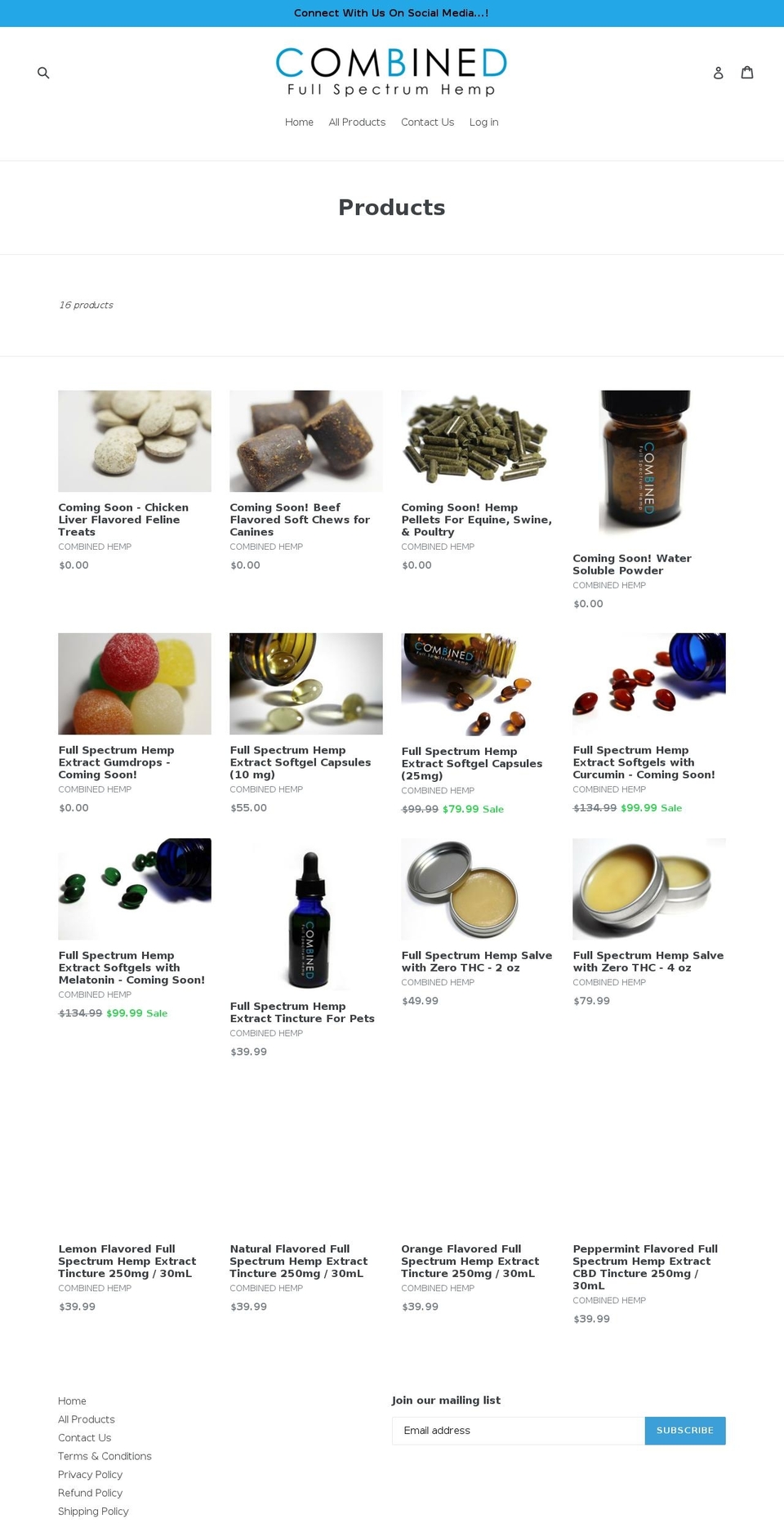 Combine Shopify theme site example oregonhempfarms.com