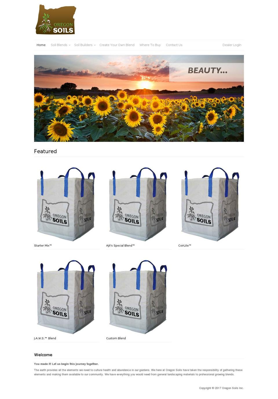 oregonsoils.com shopify website screenshot