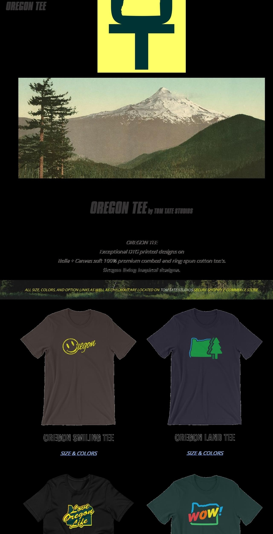 oregontee.com — Shopify storefront screenshot