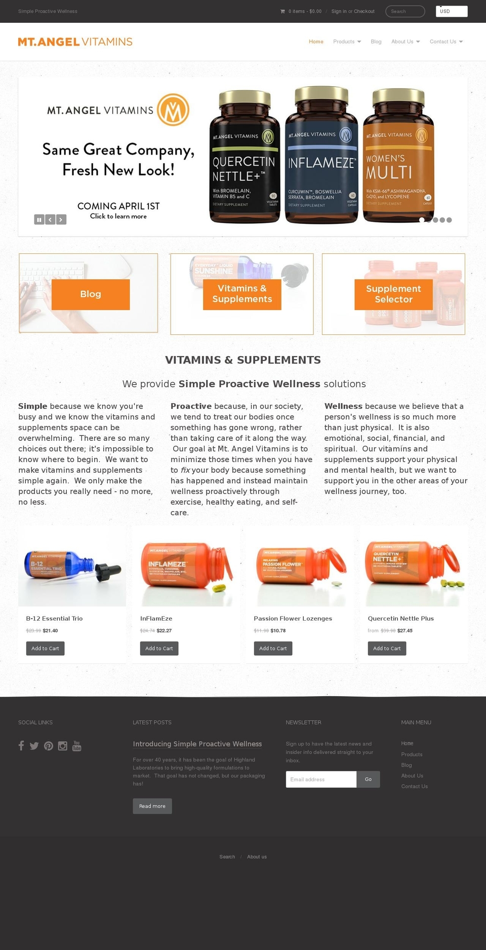 oregonvitamins.com shopify website screenshot