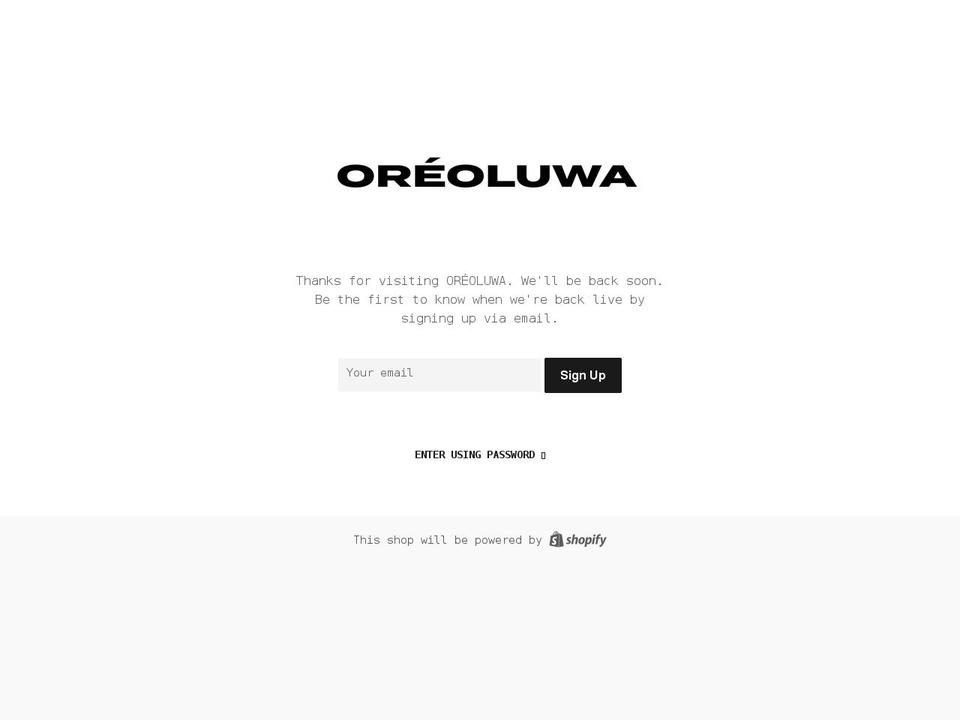 oreoluwa-brand.myshopify.com shopify website screenshot