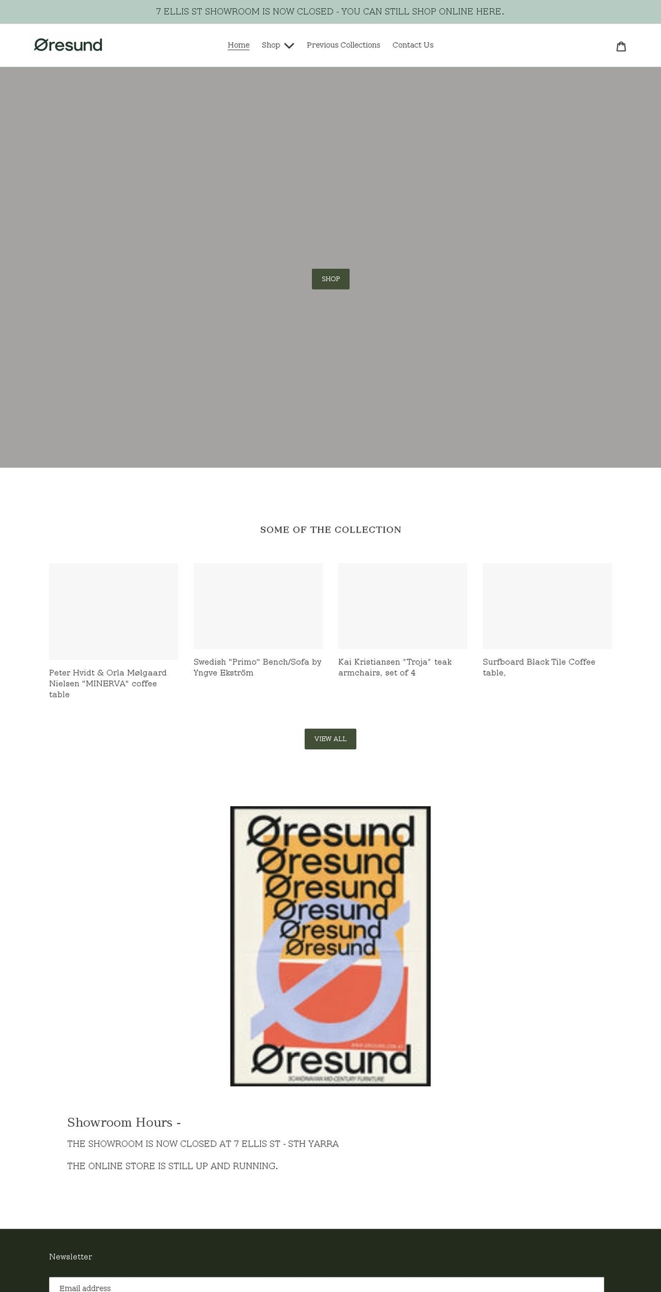 oresund.com.au shopify website screenshot