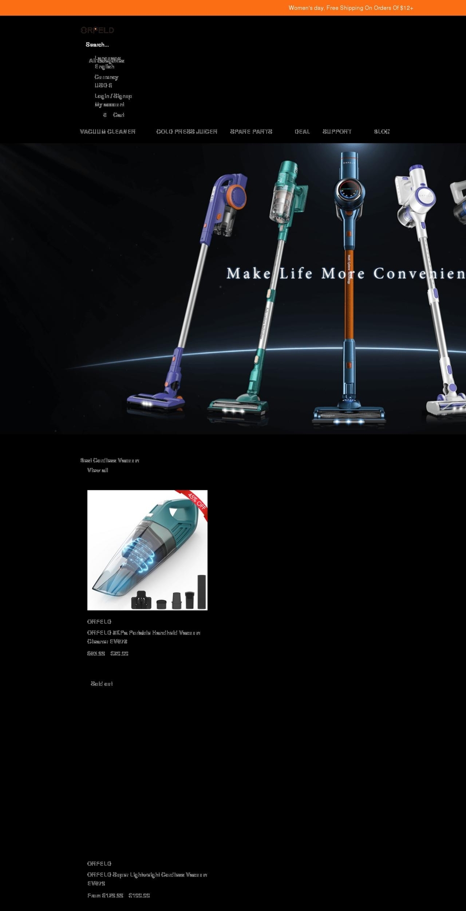 orfeldtech.com shopify website screenshot