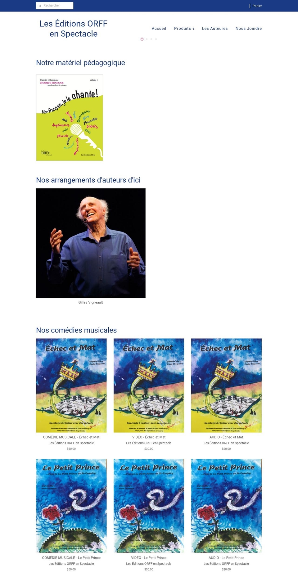 orffenspectacle.com — Shopify storefront screenshot