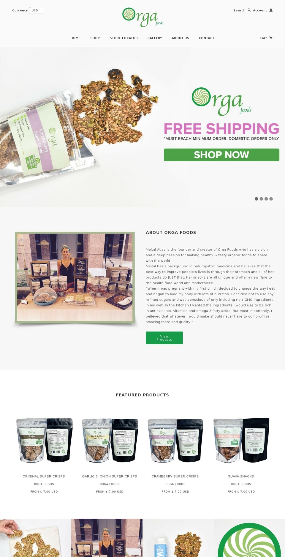 orga-foods.com shopify website screenshot