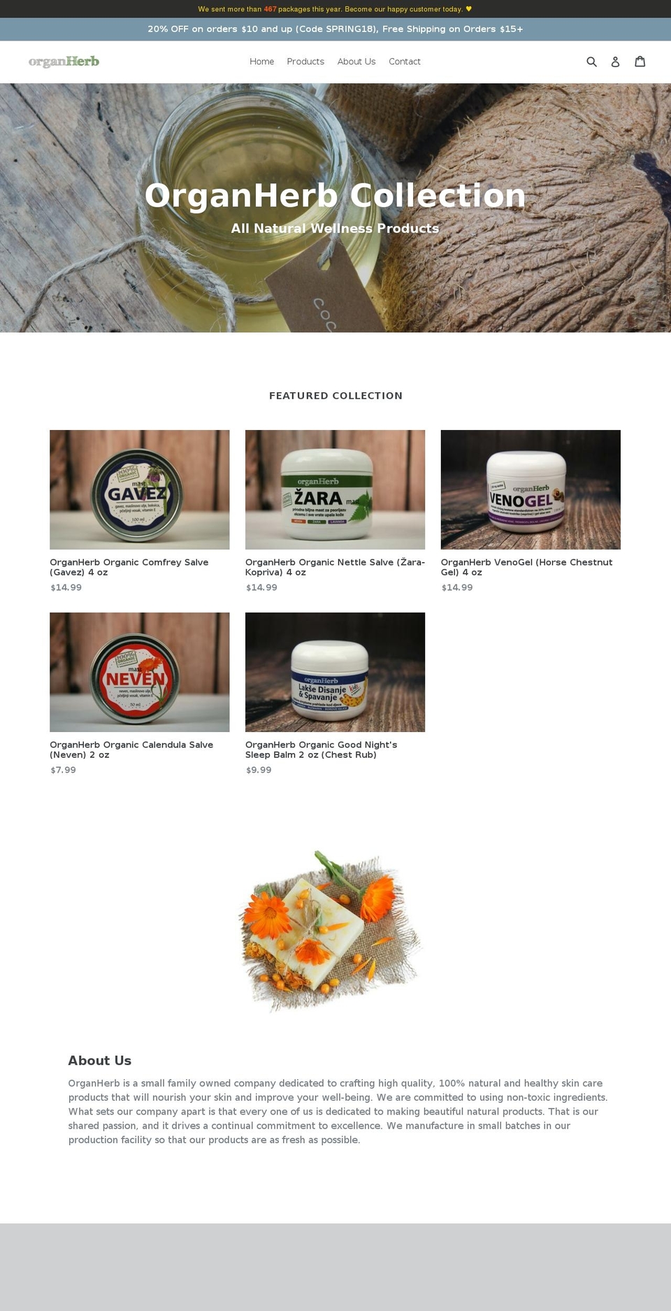 organherb.com shopify website screenshot