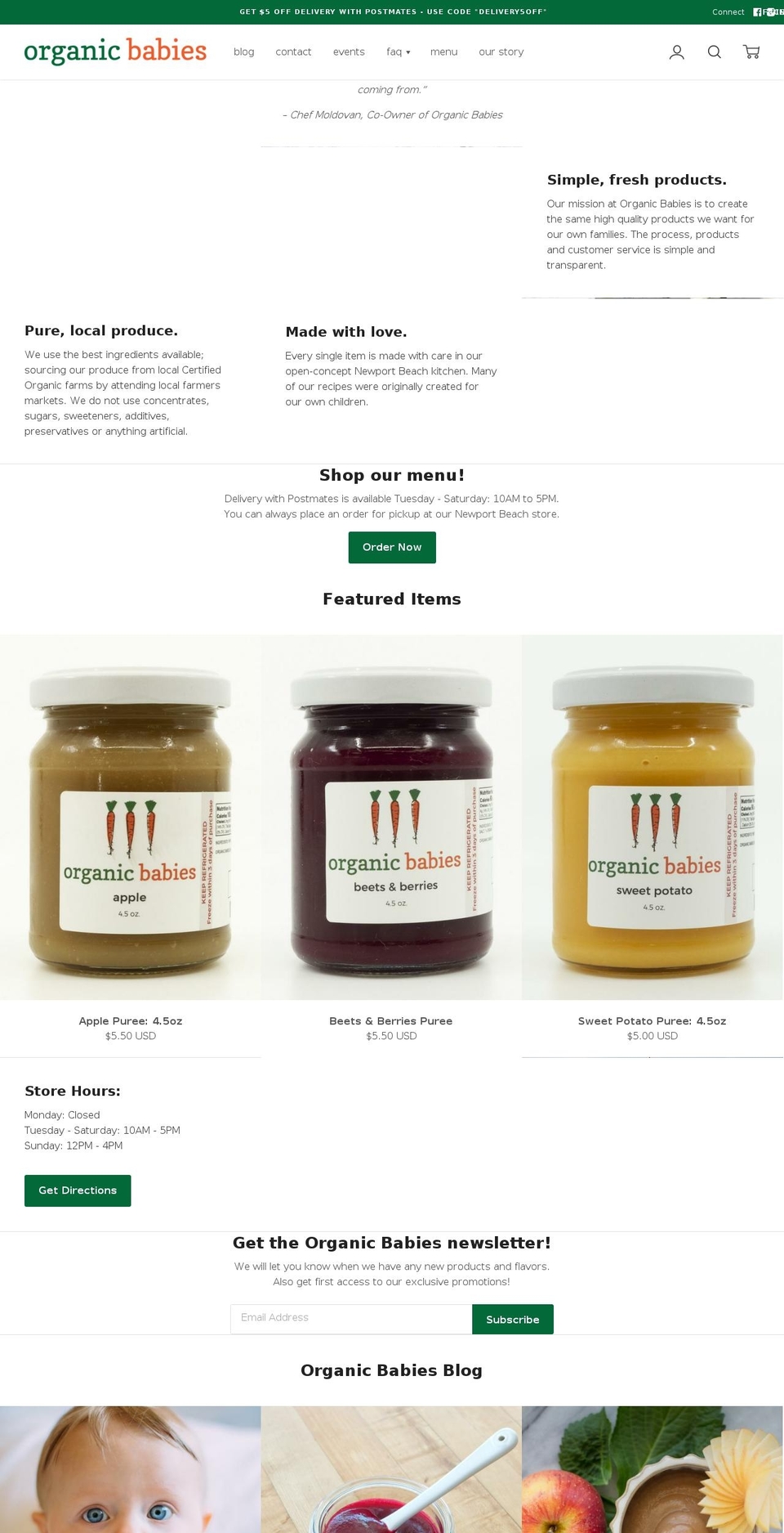 organic-babies.com — Shopify storefront screenshot
