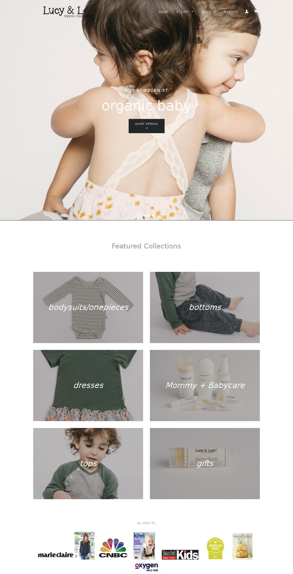 organic-baby-clothes.com shopify website screenshot