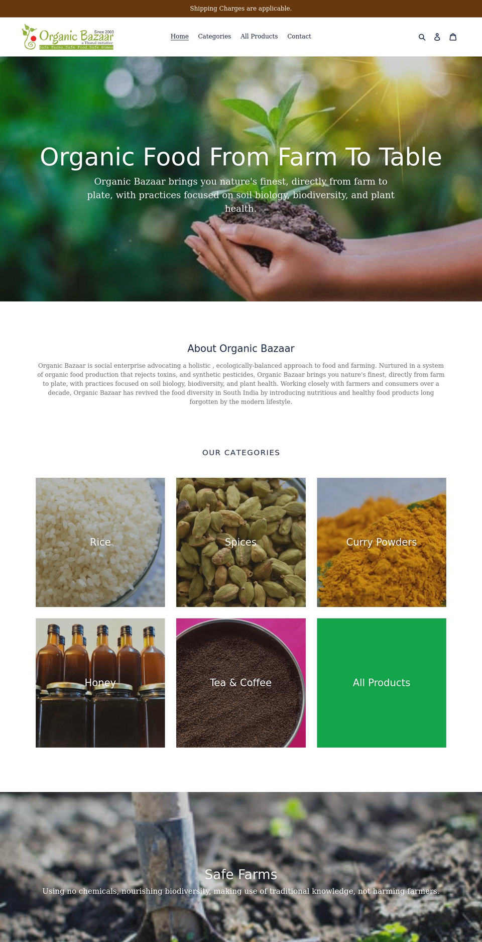 organic-bazaar.in shopify website screenshot