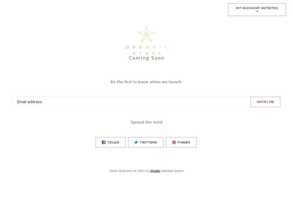 organic-stars.com shopify website screenshot