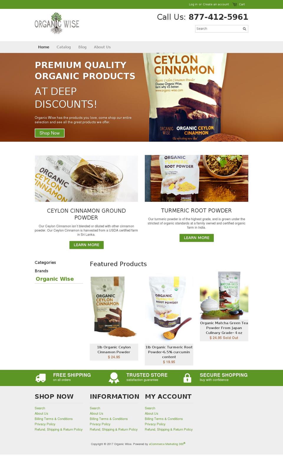 organic-wise.com shopify website screenshot