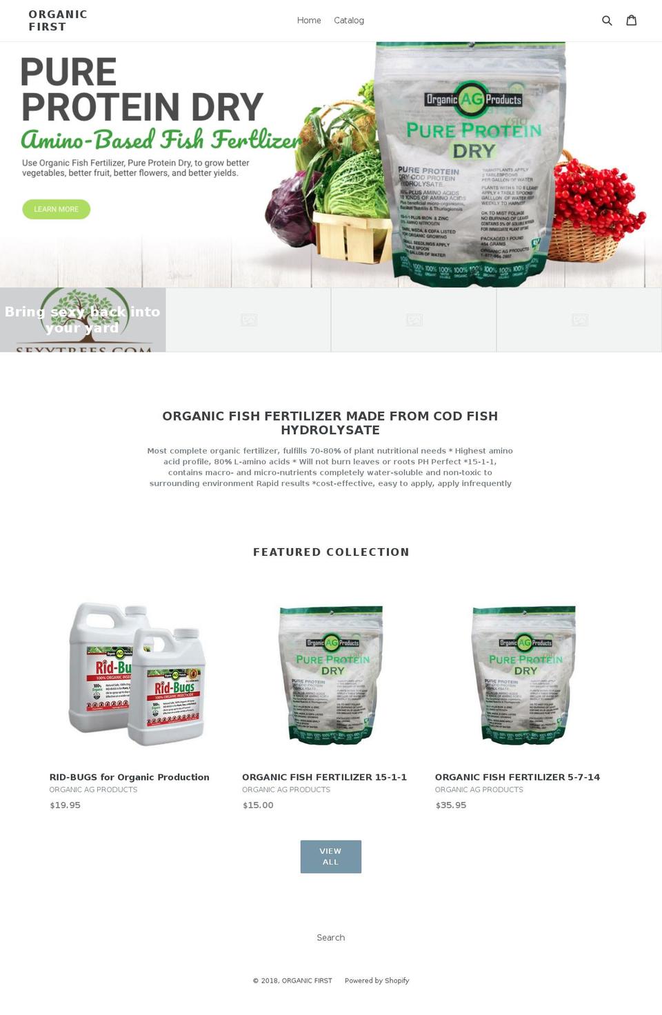 organic1st.com shopify website screenshot