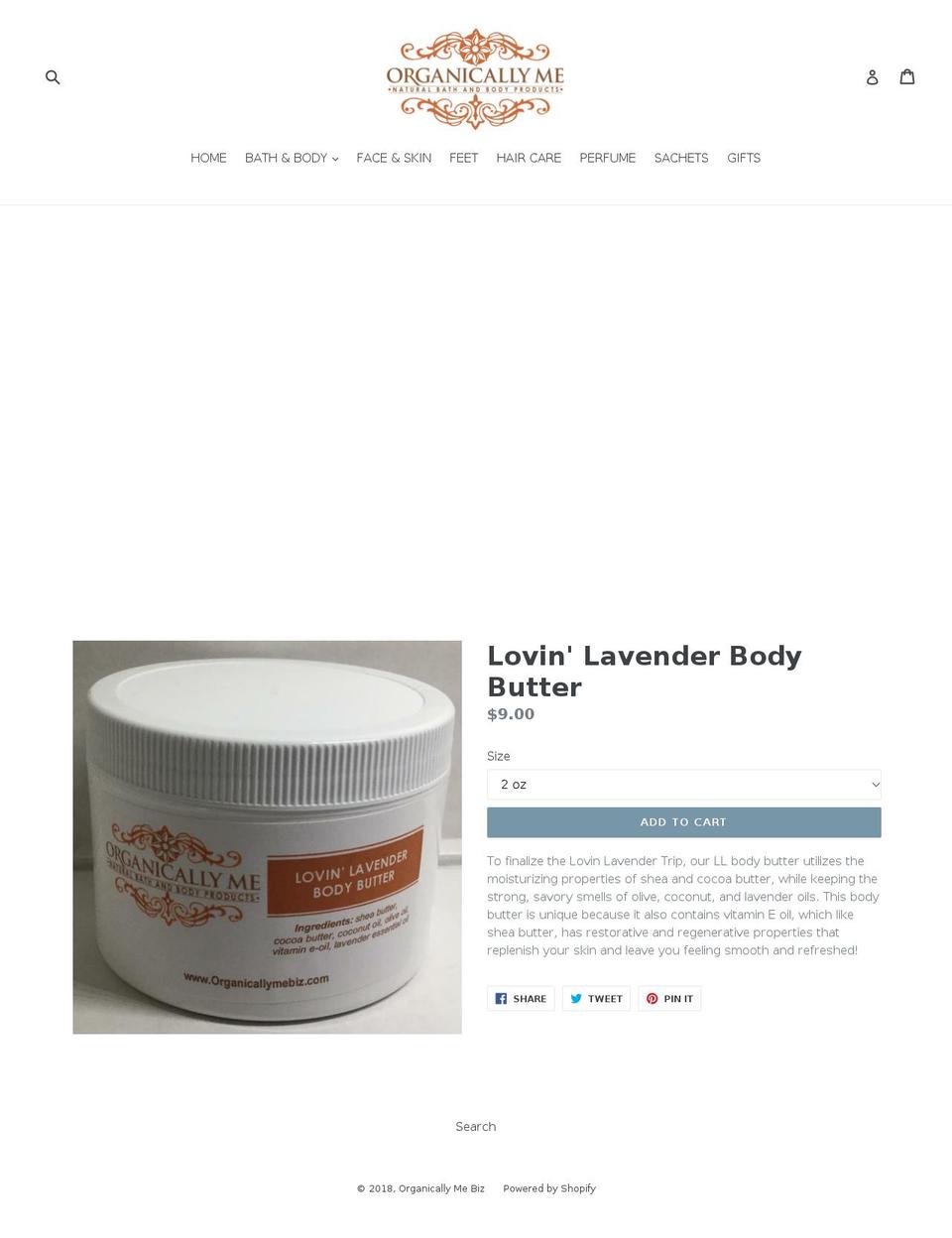 organicallymebiz.com shopify website screenshot