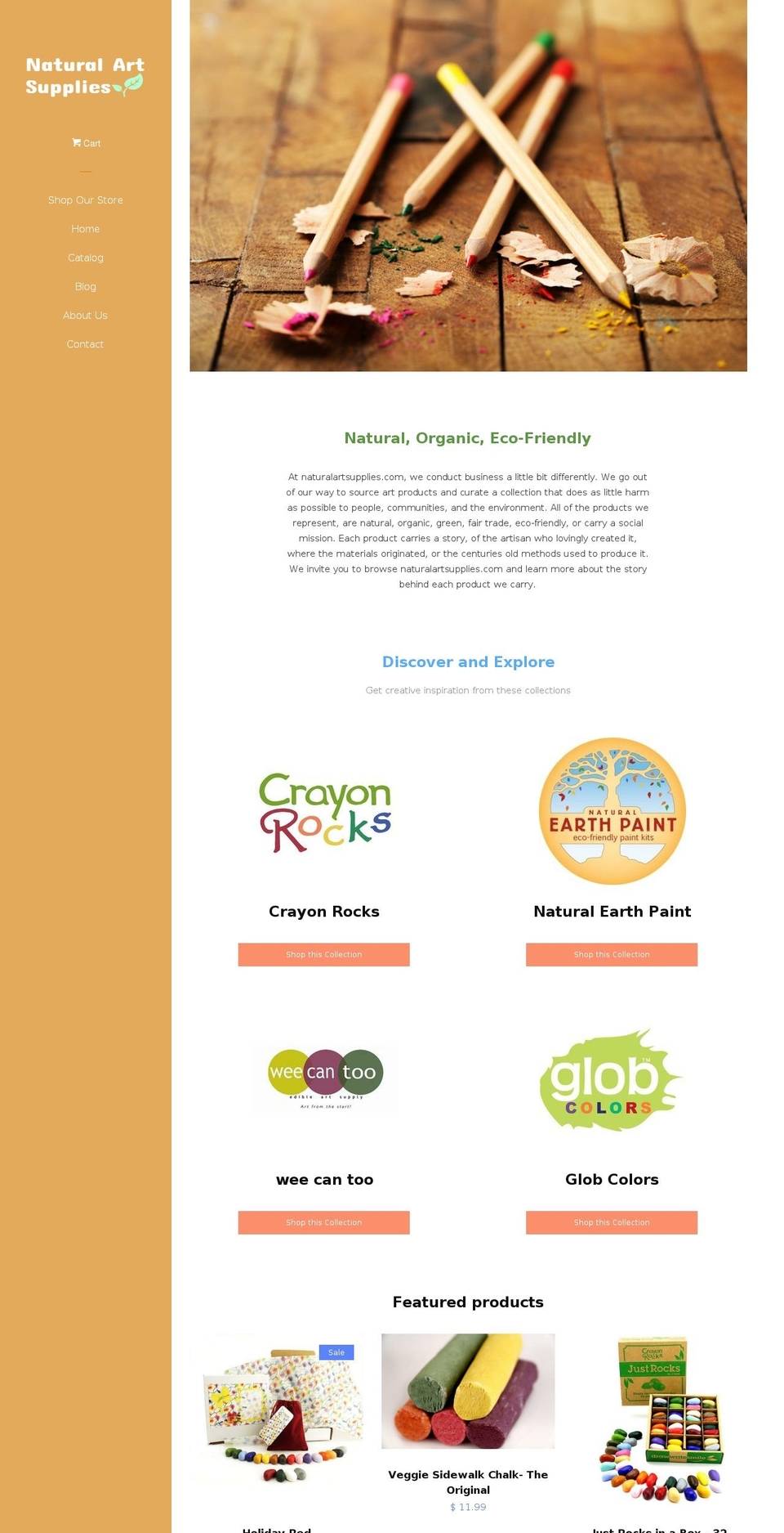 organicartsupplies.com shopify website screenshot