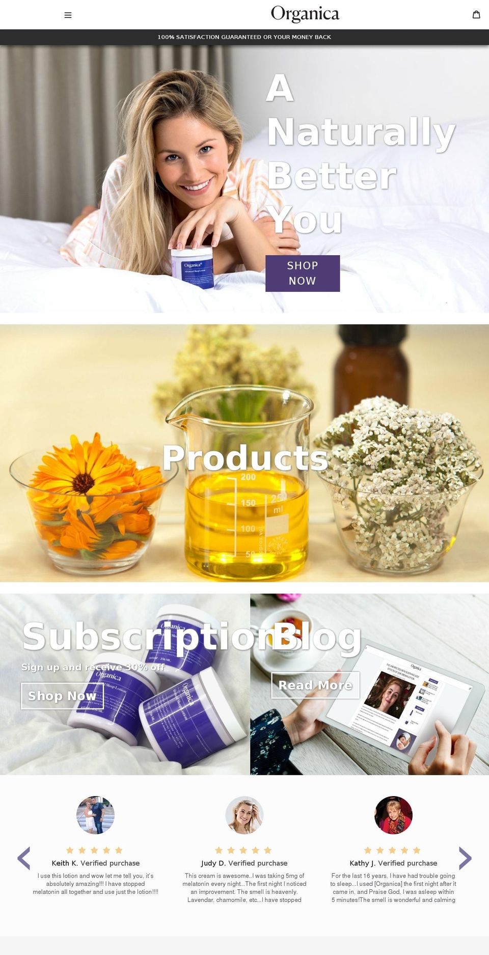 organicawellness.com — Shopify storefront screenshot