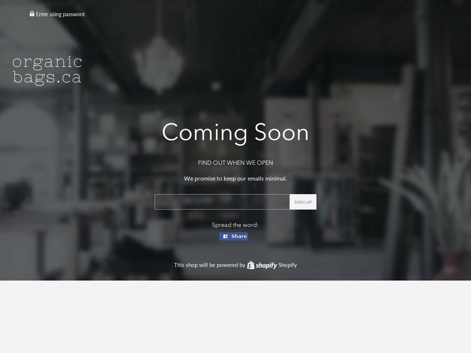 organicbags.ca shopify website screenshot