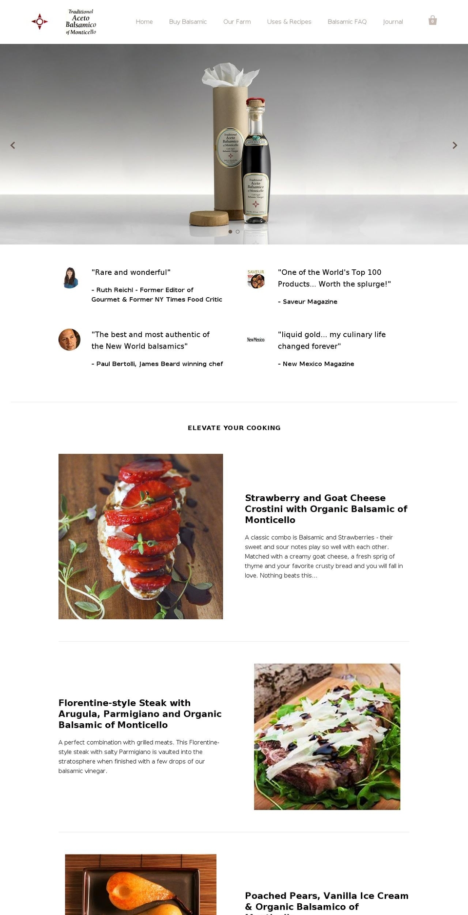 organicbalsamic.com shopify website screenshot