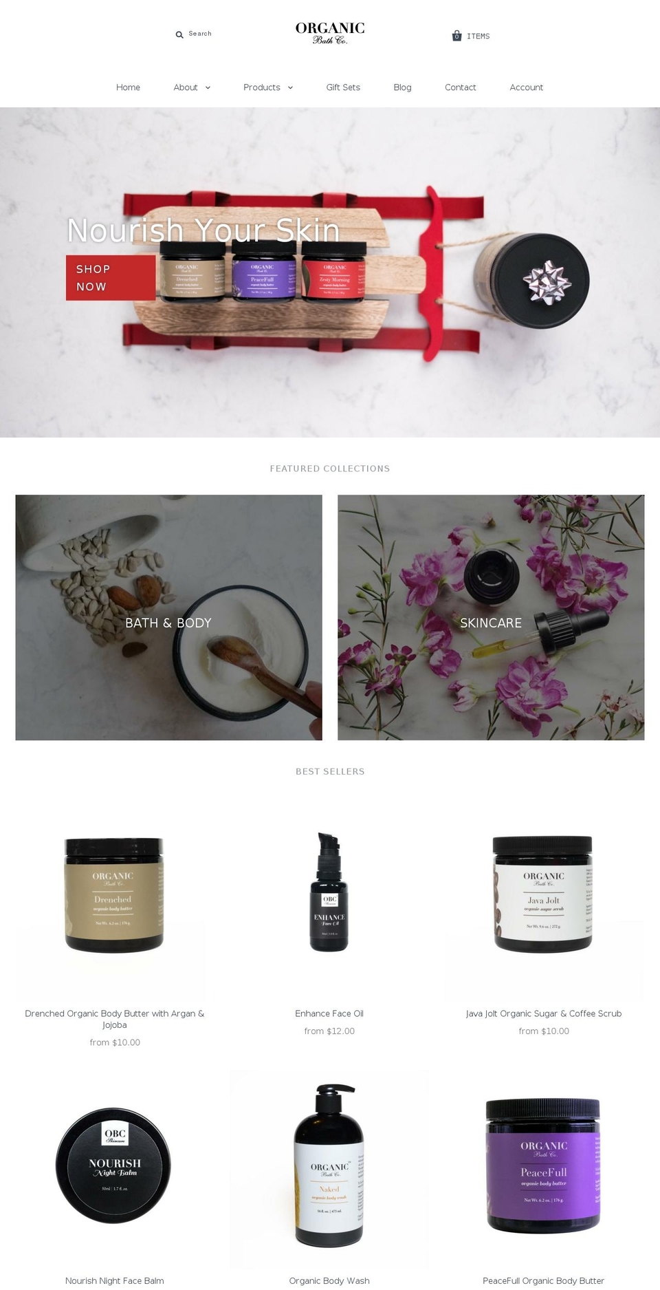 OOTS Support Shopify theme site example organicbath.co