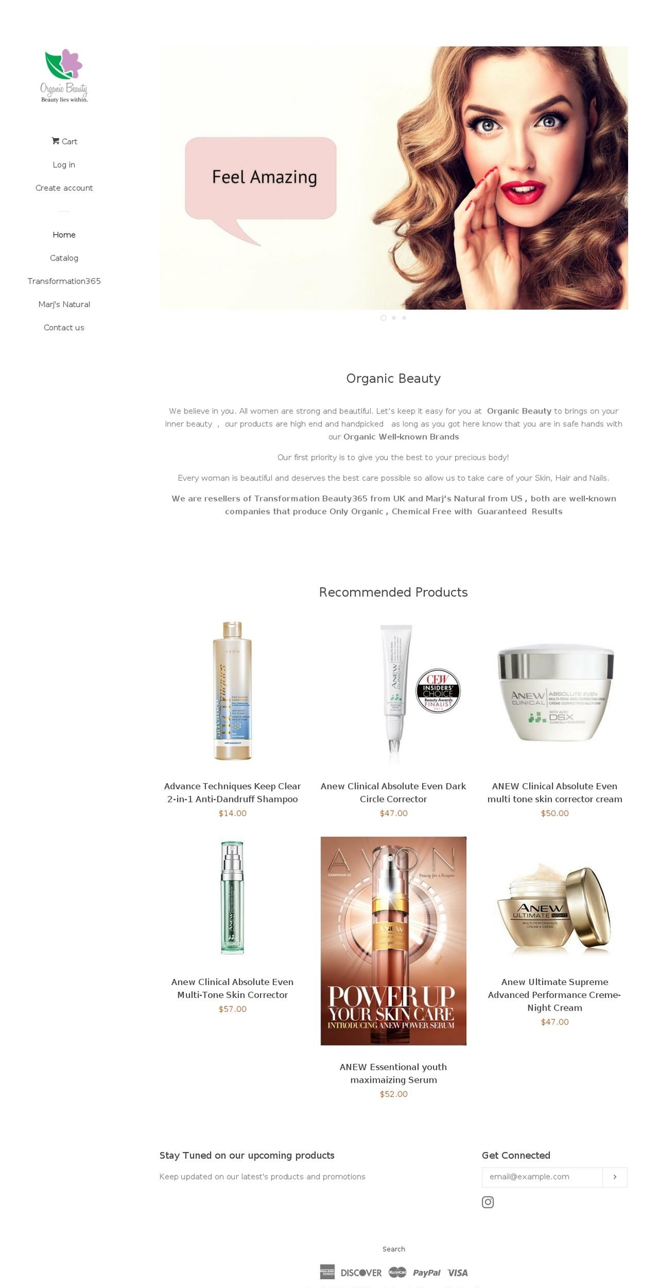 organicbeauty365.com — Shopify storefront screenshot