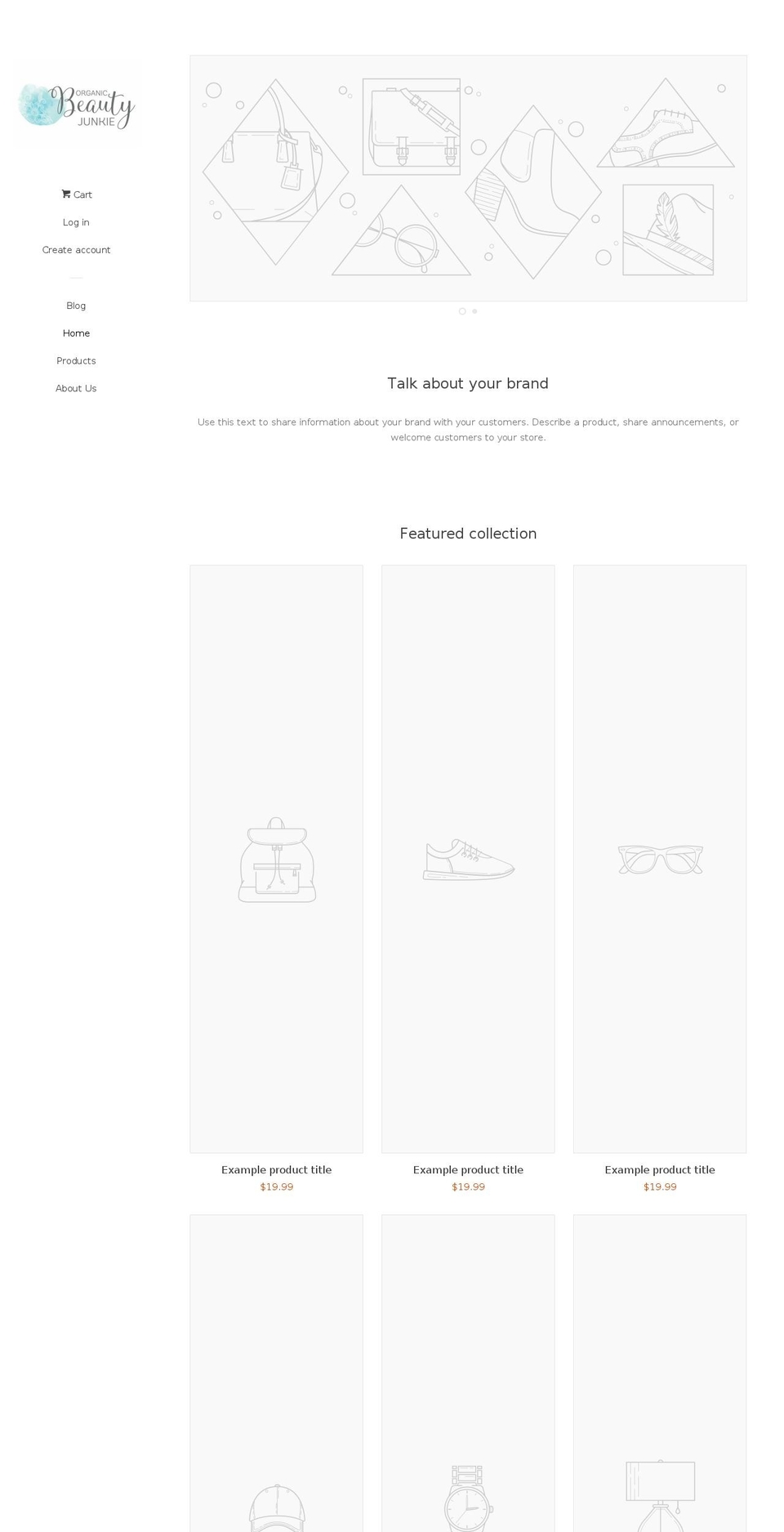 organicbeautyjunkie.com shopify website screenshot
