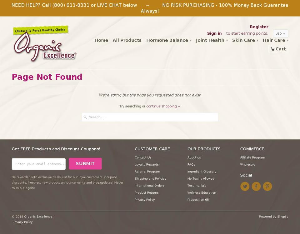 organicchoiceproducts.com — Shopify storefront screenshot