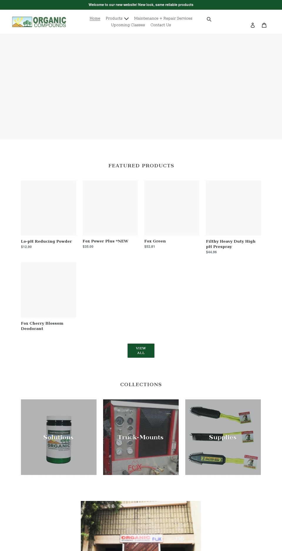 organiccleaningcompounds.com shopify website screenshot