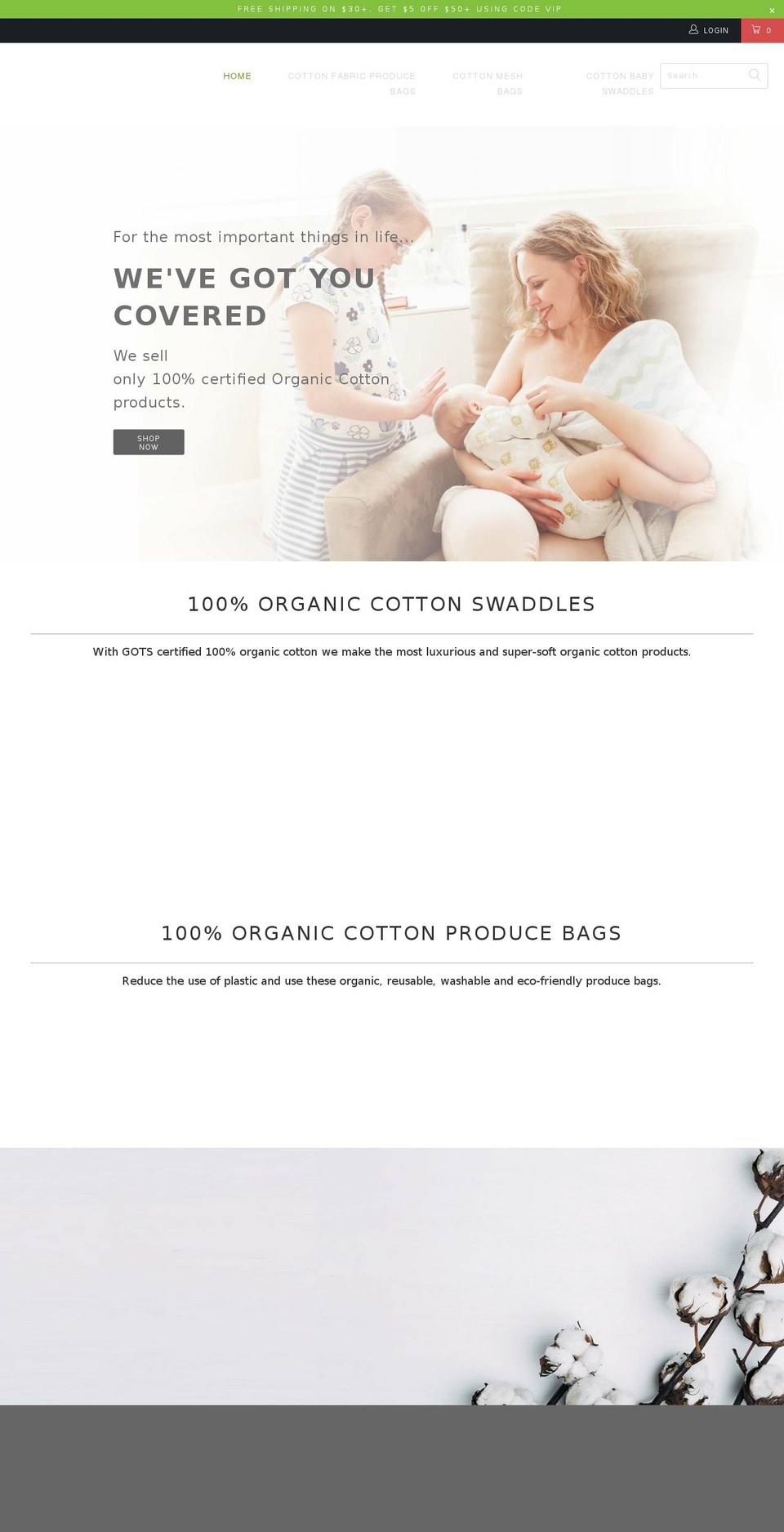 organiccottonmart.com shopify website screenshot