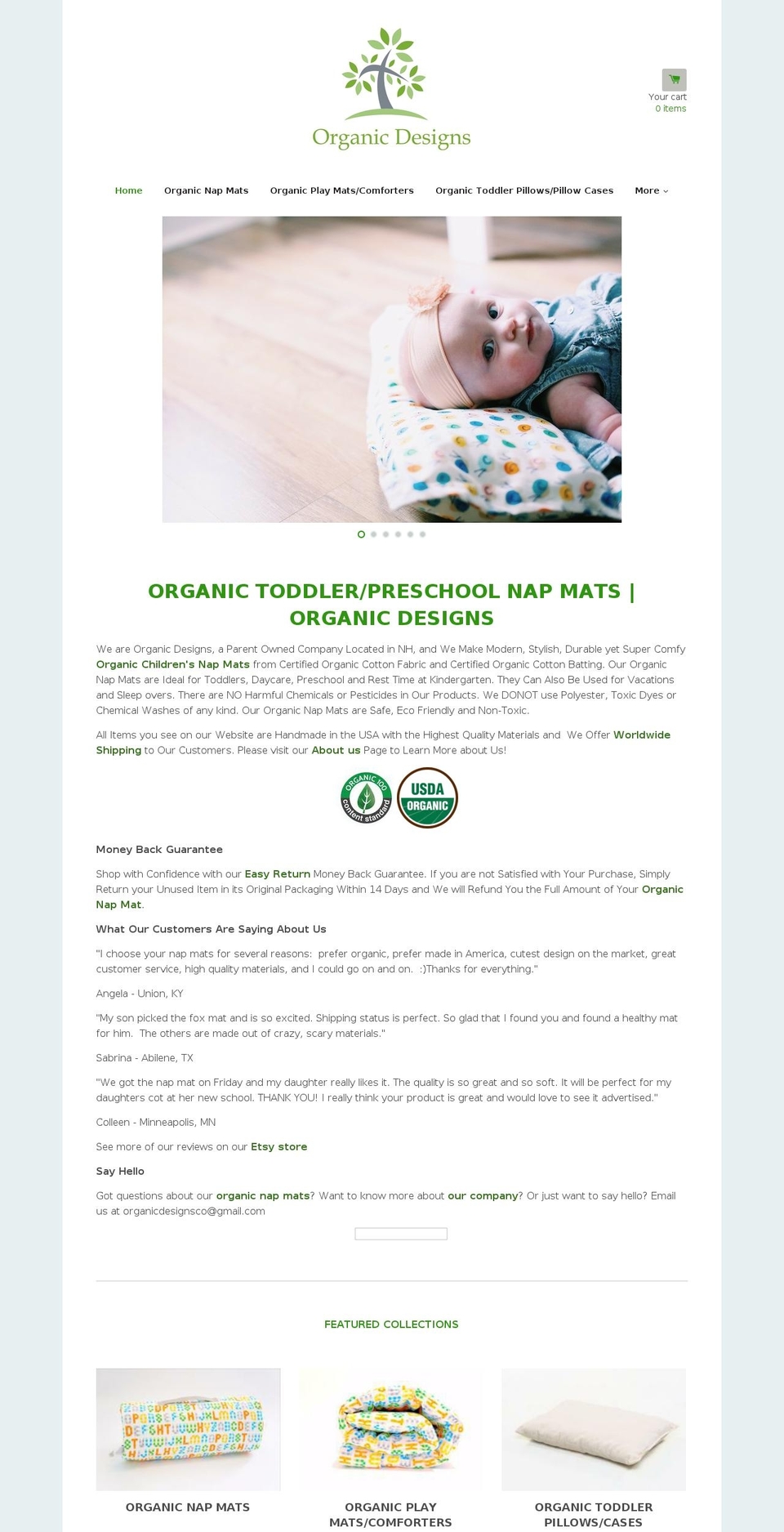 organicdesignsco.com shopify website screenshot