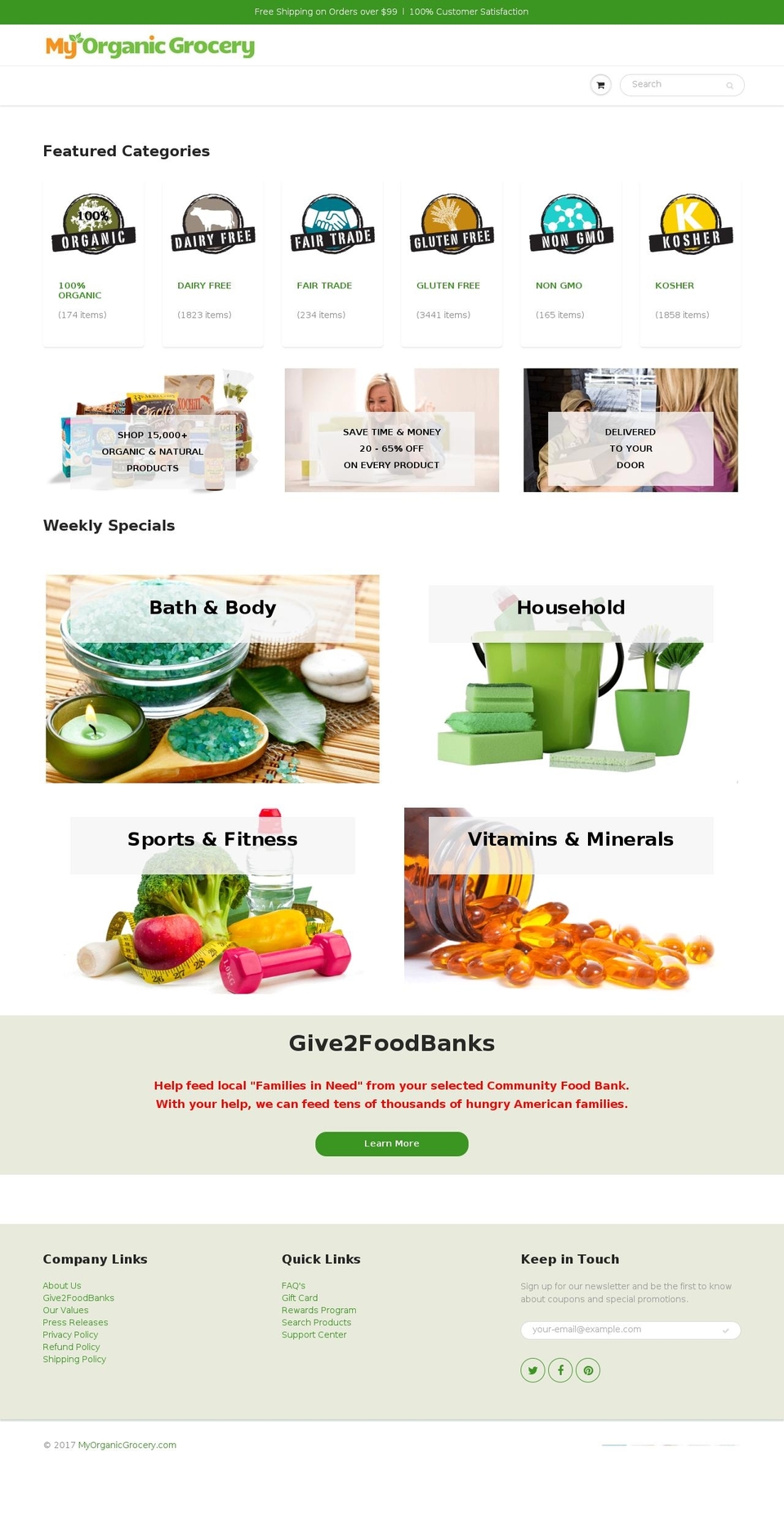 organicdriedfood.com shopify website screenshot