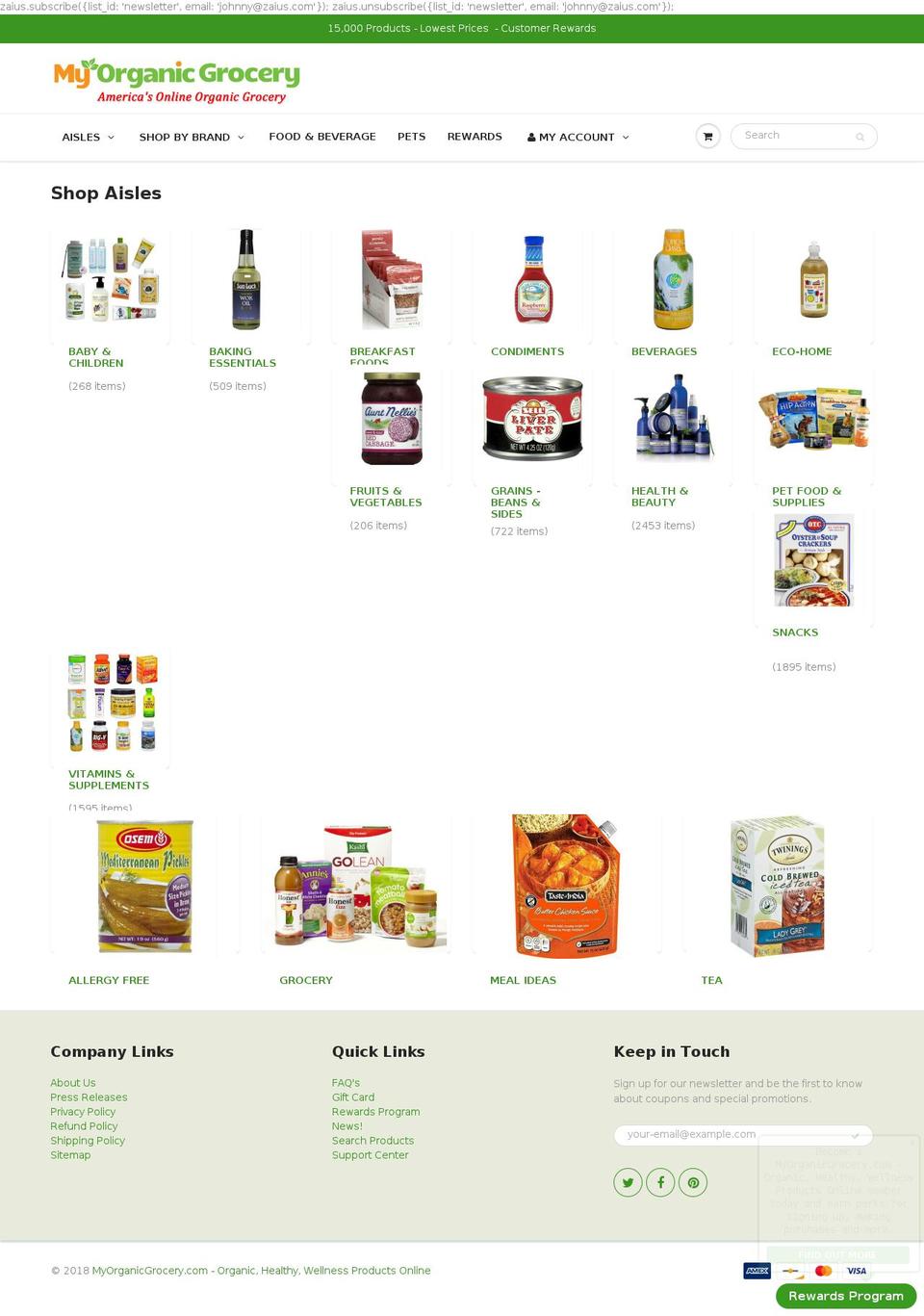 organicdriedfoodstore.com — Shopify storefront screenshot