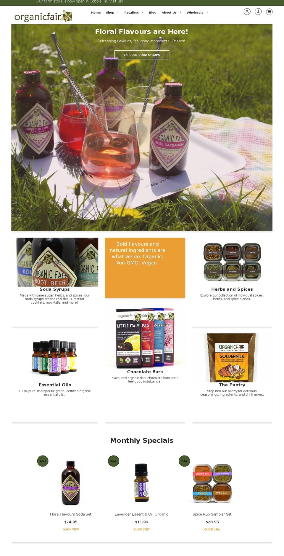 organicfairmarket.ca shopify website screenshot