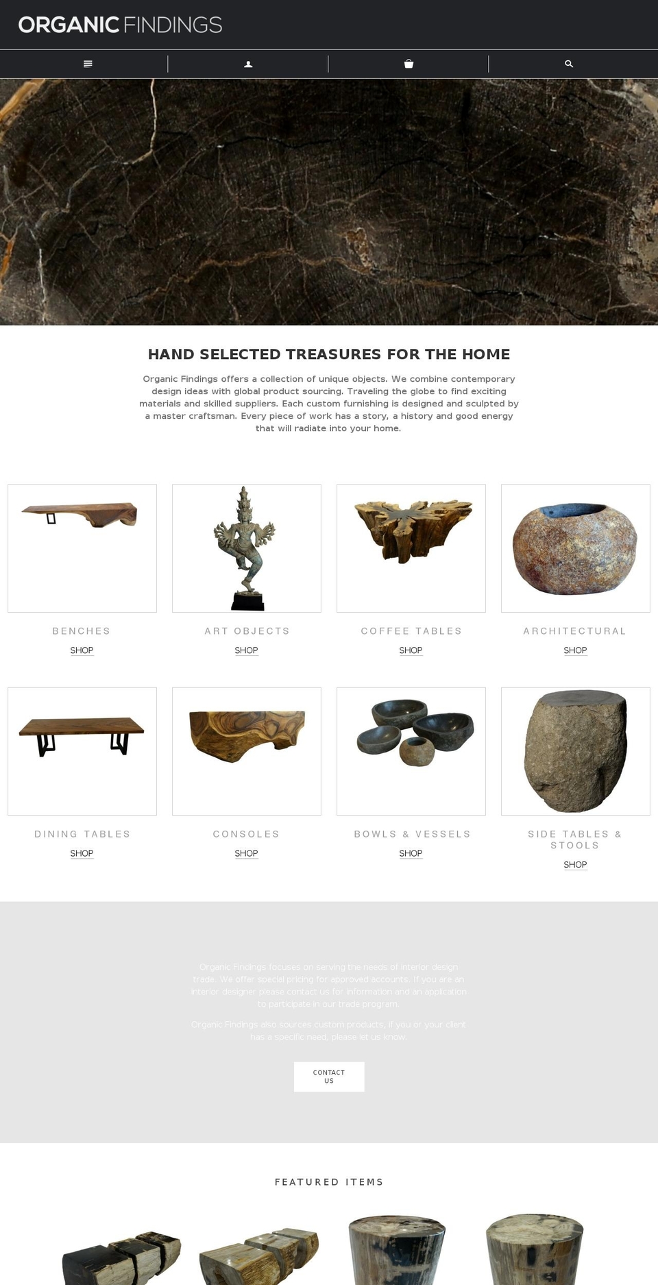 organicfindings.com — Shopify storefront screenshot