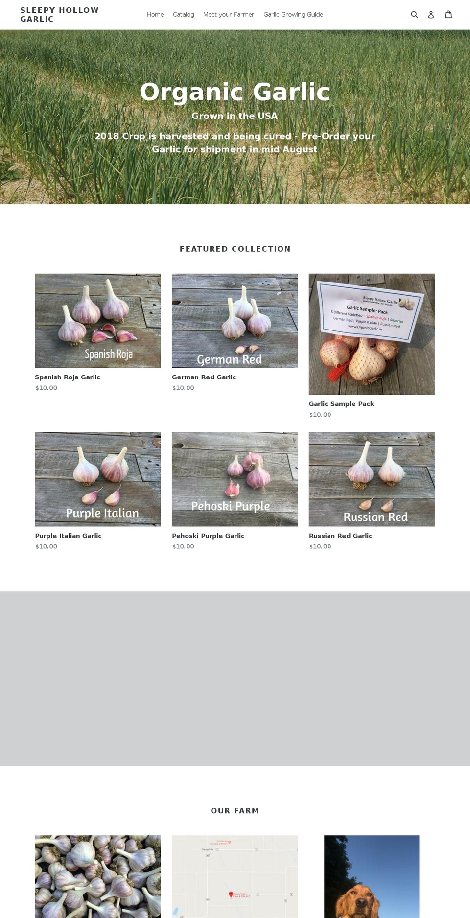 organicgarlic.us shopify website screenshot