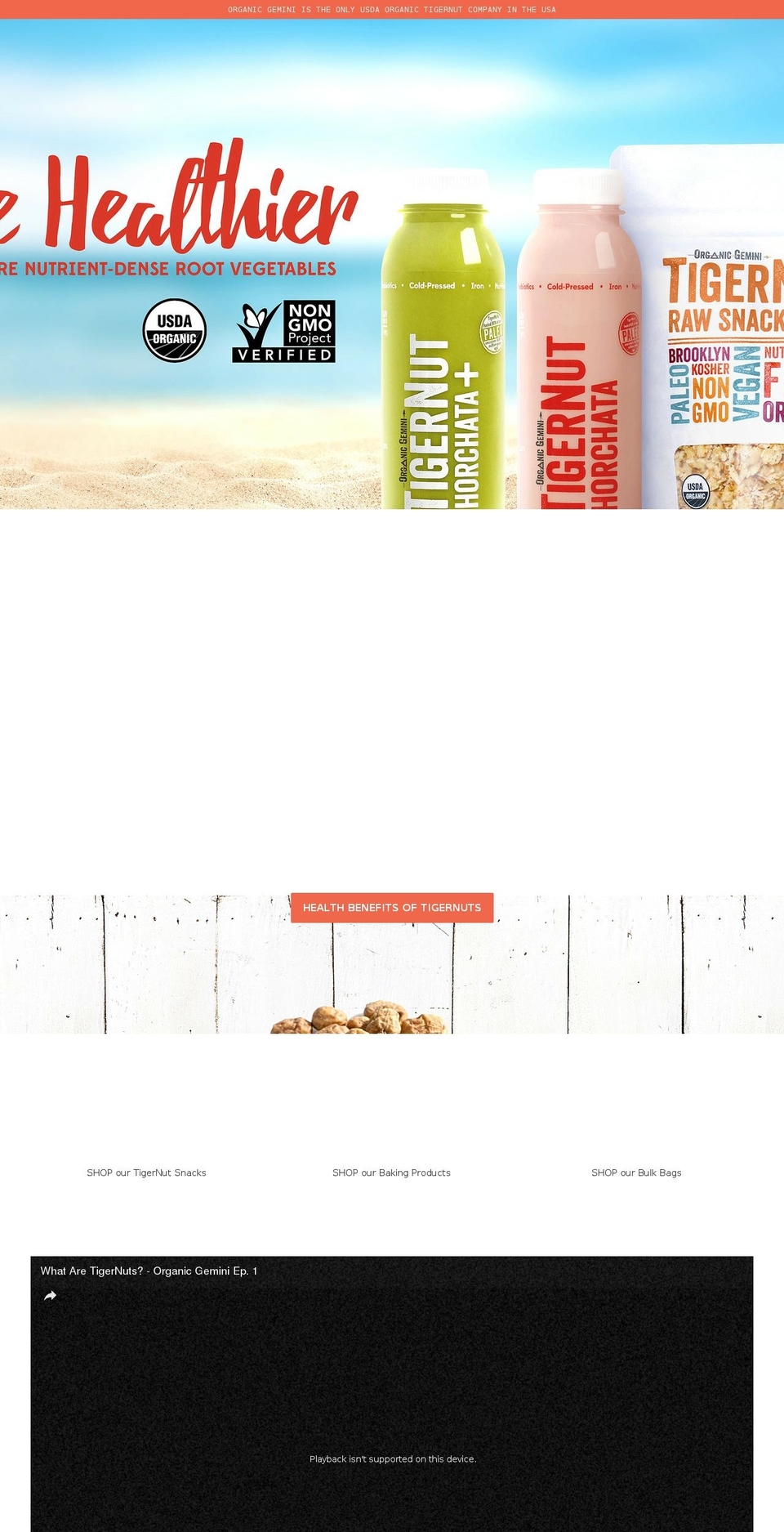 organicgemini.com shopify website screenshot