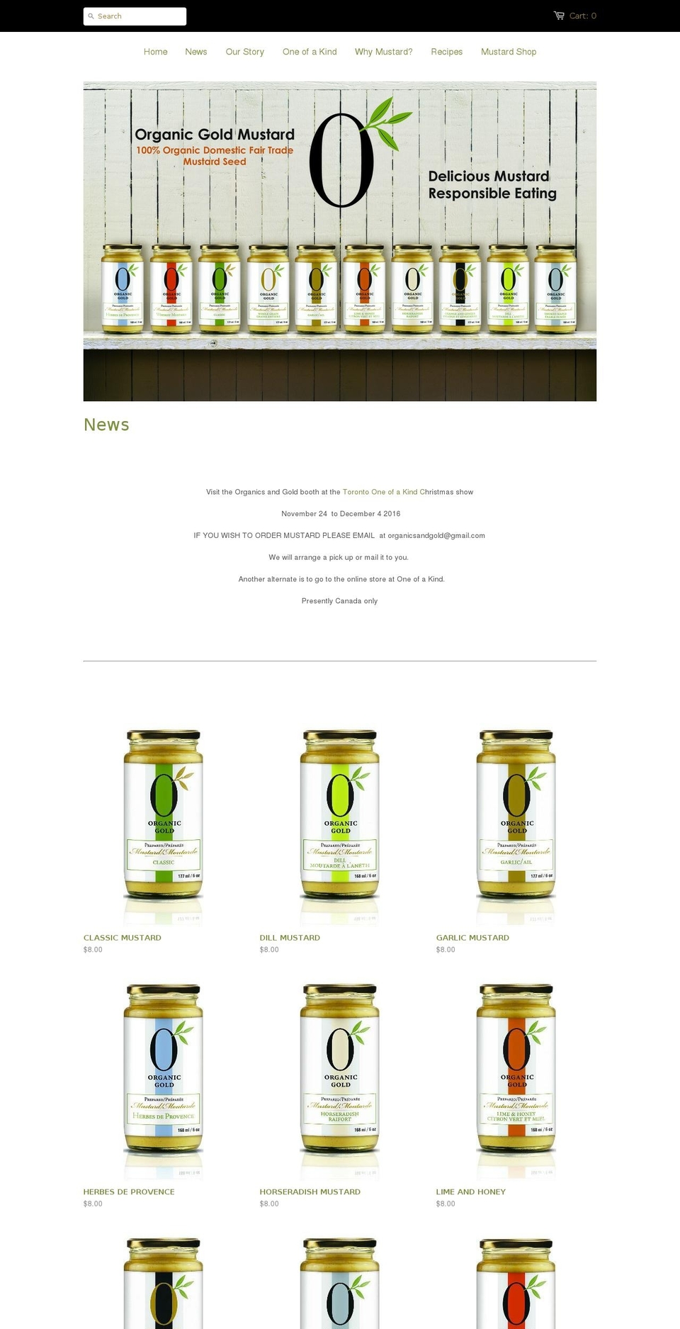 organicgold.ca shopify website screenshot